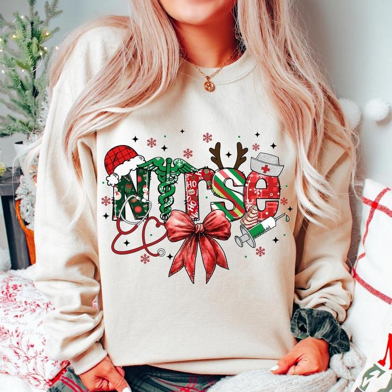 Retro Nurse Merry School Coquette Bow - Adult & Kids T-Shirts, Sweatshirts & Hoodies apparel design preview 1