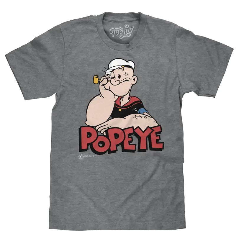 Retro Popeye Graphite Gray Heather - Adult & Kids T-Shirts, Sweatshirts & Hoodies apparel design preview 1