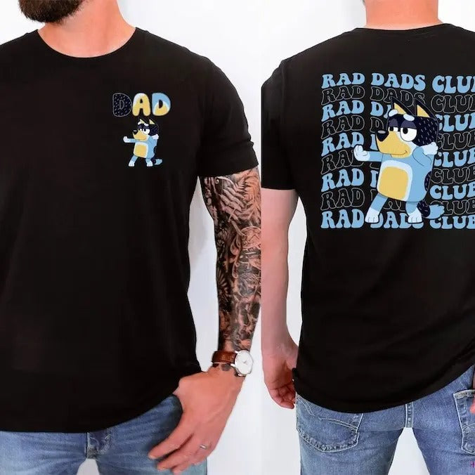 Retro Rad Dads Club Bluey Cool Bandit Heeler Dad - Adult & Kids T-Shirts, Sweatshirts & Hoodies apparel design preview 1