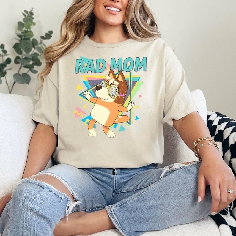 Retro Rad Mom Bluey Couple Family Chilli Heeler Mum - Adult & Kids T-Shirts, Sweatshirts & Hoodies apparel design preview 1