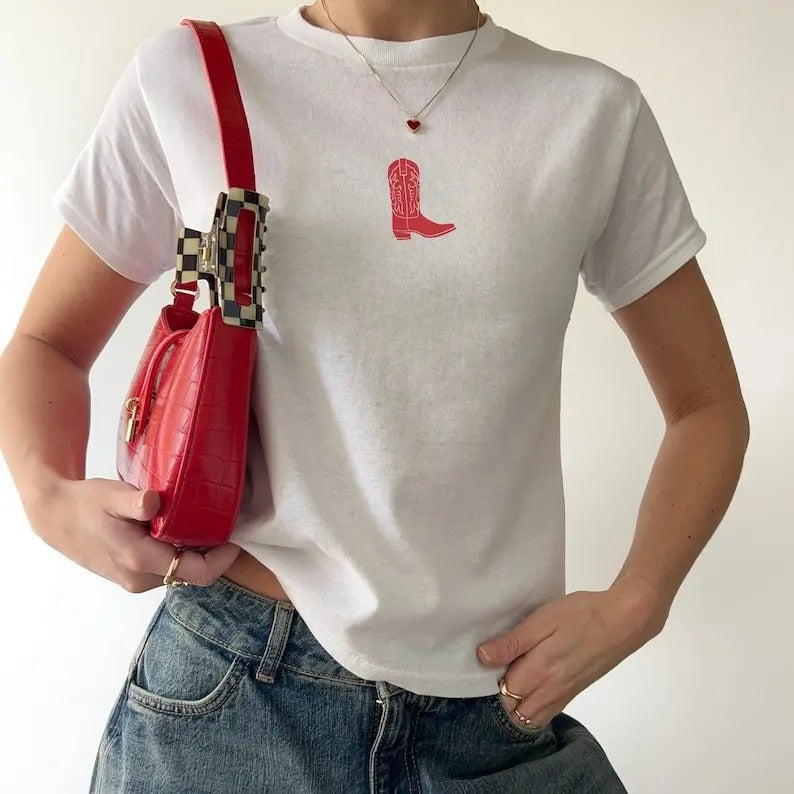 Retro Red Cowboy Boot Rodeo Vintage Country Baby - Adult & Kids T-Shirts, Sweatshirts & Hoodies apparel design preview 1
