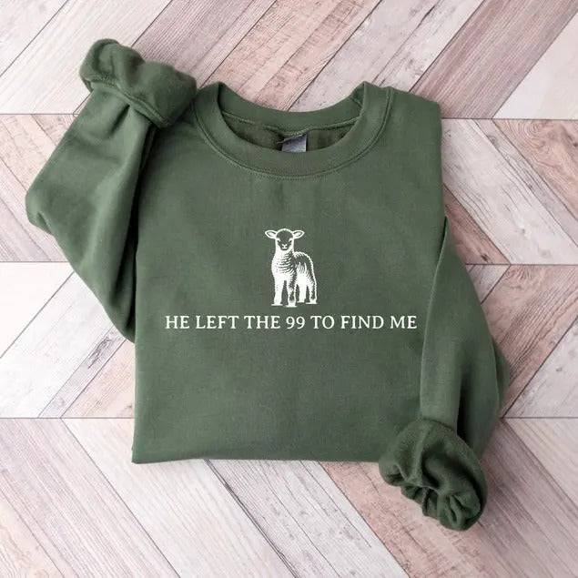 Retro Religious He Left 99 Christian Comfy Bible - Adult & Kids T-Shirts, Sweatshirts & Hoodies apparel design preview 1