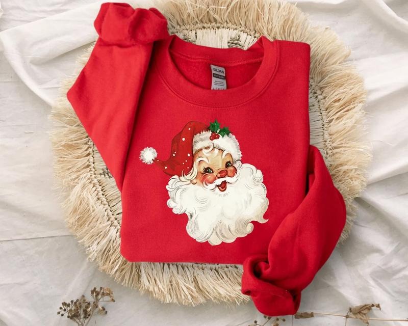 Retro Santa Vintage Woman Xmas - Adult & Kids T-Shirts, Sweatshirts & Hoodies apparel design preview 1