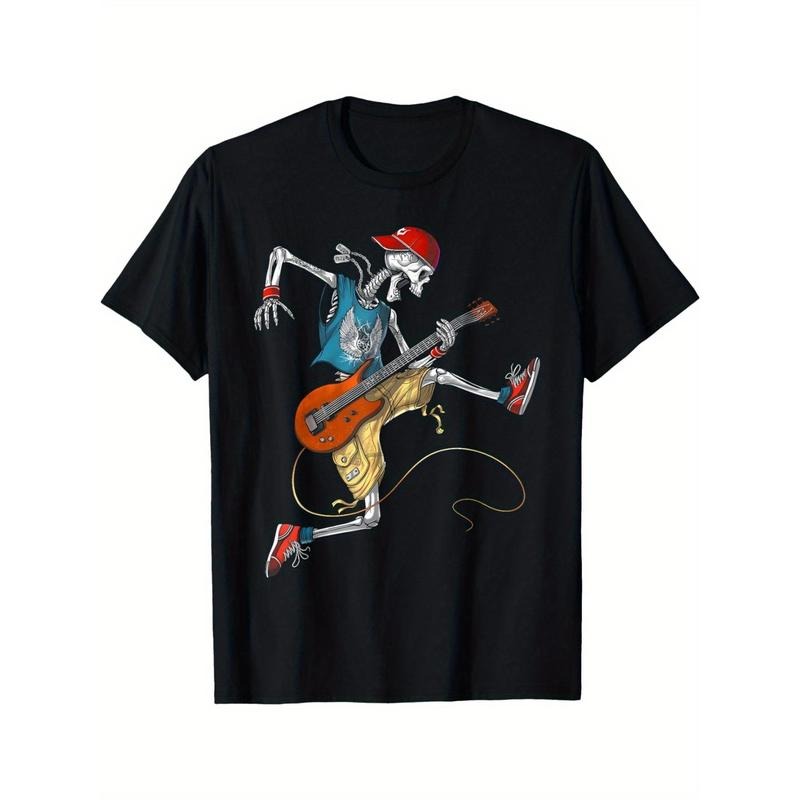 Retro Skeleton Guitarist Cotton Soft Comfortable - Adult & Kids T-Shirts, Sweatshirts & Hoodies apparel design preview 1