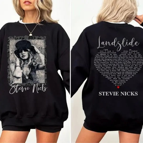 Retro Stevie Nicks Landslide 90s Fan - Adult & Kids T-Shirts, Sweatshirts & Hoodies apparel design preview 1