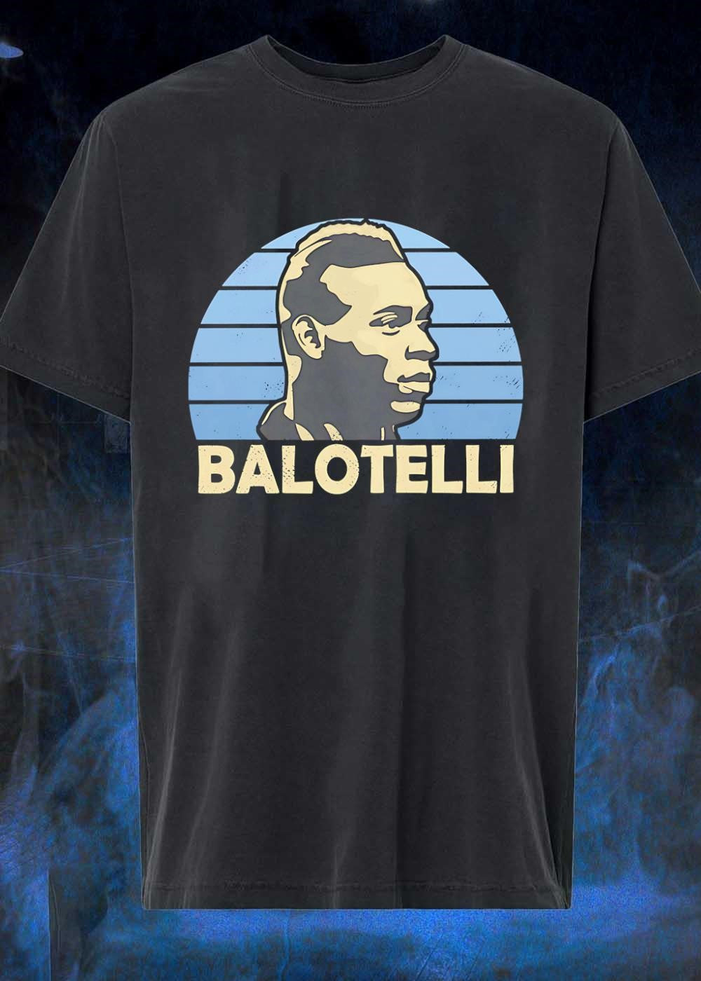 Retro Style Portrait Balotelli Italian Footballer - Adult & Kids T-Shirts, Sweatshirts & Hoodies apparel design preview 1