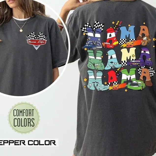 Retro Two Side Mc Que0n Cars Mama Movie Piston Cup - Adult & Kids T-Shirts, Sweatshirts & Hoodies apparel design preview 1