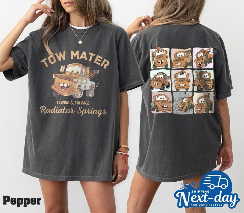 Retro Two Side Mc Que0n Cars Movie Mater Piston Cup - Adult & Kids T-Shirts, Sweatshirts & Hoodies apparel design preview 1