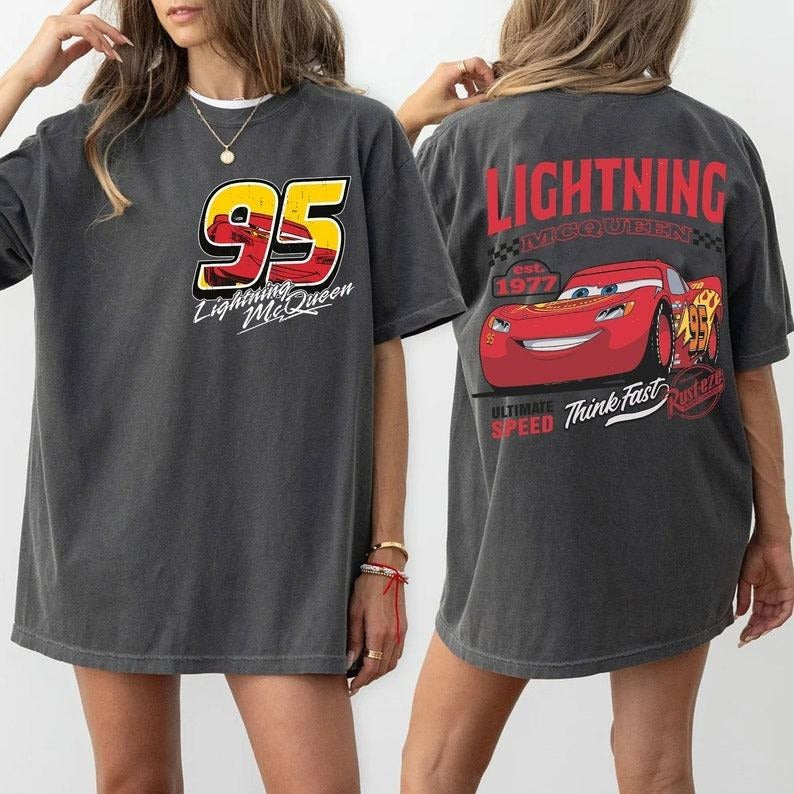 Retro Two Side Mc Que0n Cars Movie Piston Cup - Adult & Kids T-Shirts, Sweatshirts & Hoodies apparel design preview 1