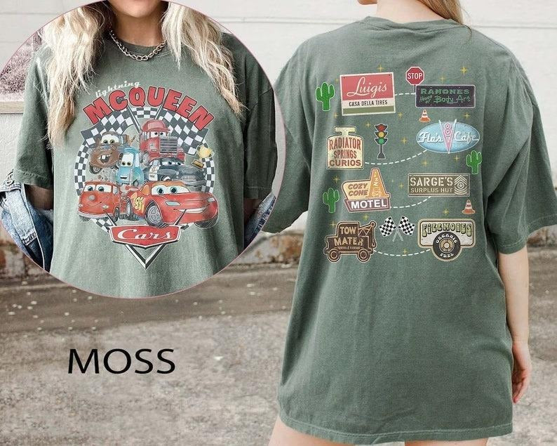 Retro Two Side Mc Que0n Cars Movie Piston Cup - Adult & Kids T-Shirts, Sweatshirts & Hoodies apparel design preview 1