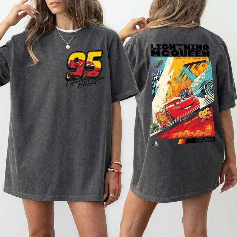 Retro Two Side Mc Que0n Cars Movie Piston Cup - Adult & Kids T-Shirts, Sweatshirts & Hoodies apparel design preview 1