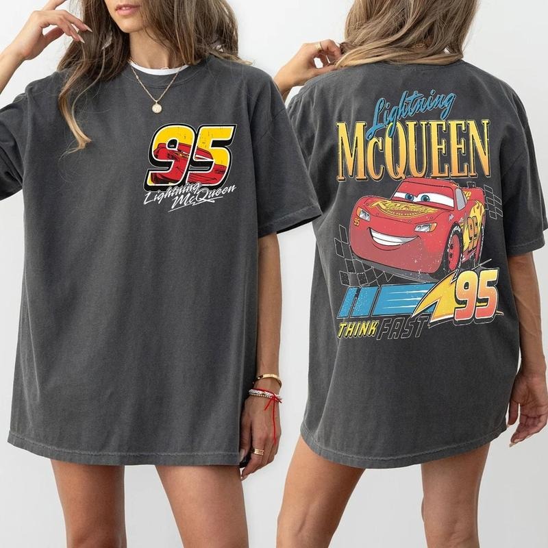 Retro Two Side Mc Que0n Cars Movie Piston Cup - Adult & Kids T-Shirts, Sweatshirts & Hoodies apparel design preview 1
