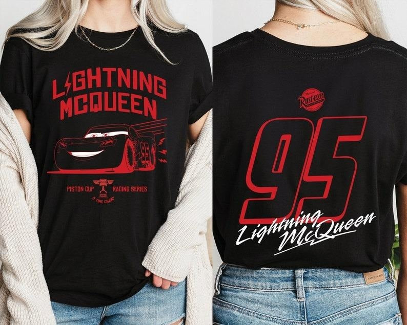 Retro Two Side Mc Que0n Cars Movie Piston Cup - Adult & Kids T-Shirts, Sweatshirts & Hoodies apparel design preview 1