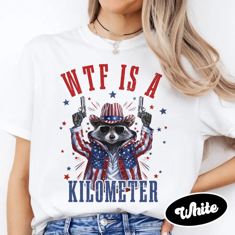 Retro Wtf Is Kilometer Raccoon Funny Cringey Usa Meme - Adult & Kids T-Shirts, Sweatshirts & Hoodies apparel design preview 1