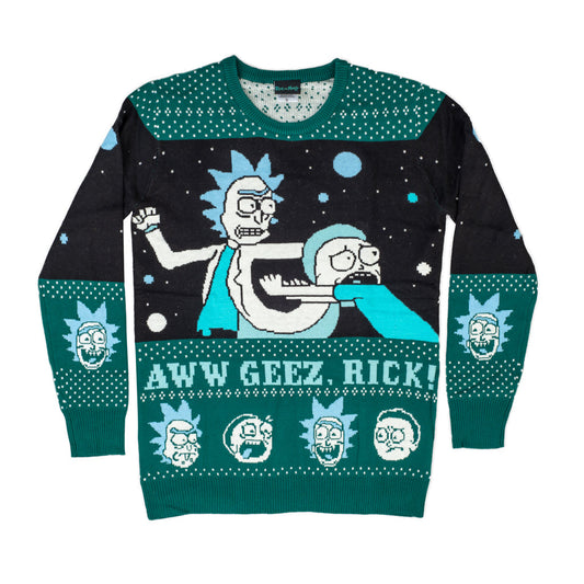 Women's Rick and Morty Aww Geez, Rick Ugly Christmas Sweater - Holiday Gift product image