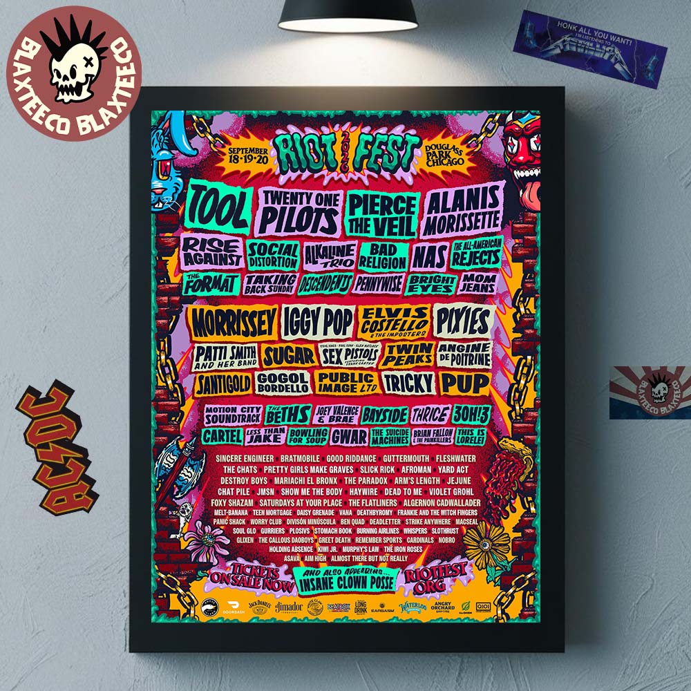 Riot Fest 2026 Full Lineup At Douglass Park Chicago - Adult & Kids T-Shirts, Sweatshirts & Hoodies apparel design preview 1