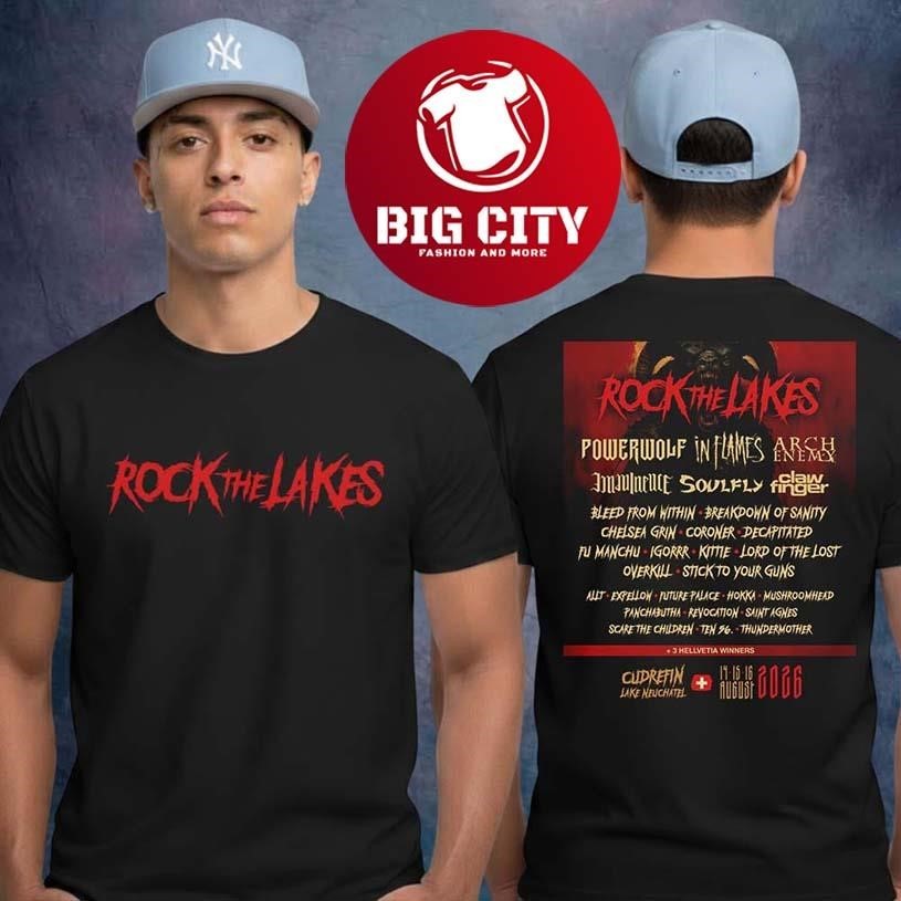 Rock The Lakes Lineup Poster On August 14 15 16 2026 - Adult & Kids T-Shirts, Sweatshirts & Hoodies apparel design preview 1
