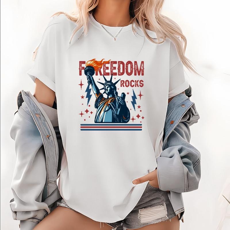 Rock Patriotic Showcasing "Freedom Rocks" Statue - Adult & Kids T-Shirts, Sweatshirts & Hoodies apparel design preview 1