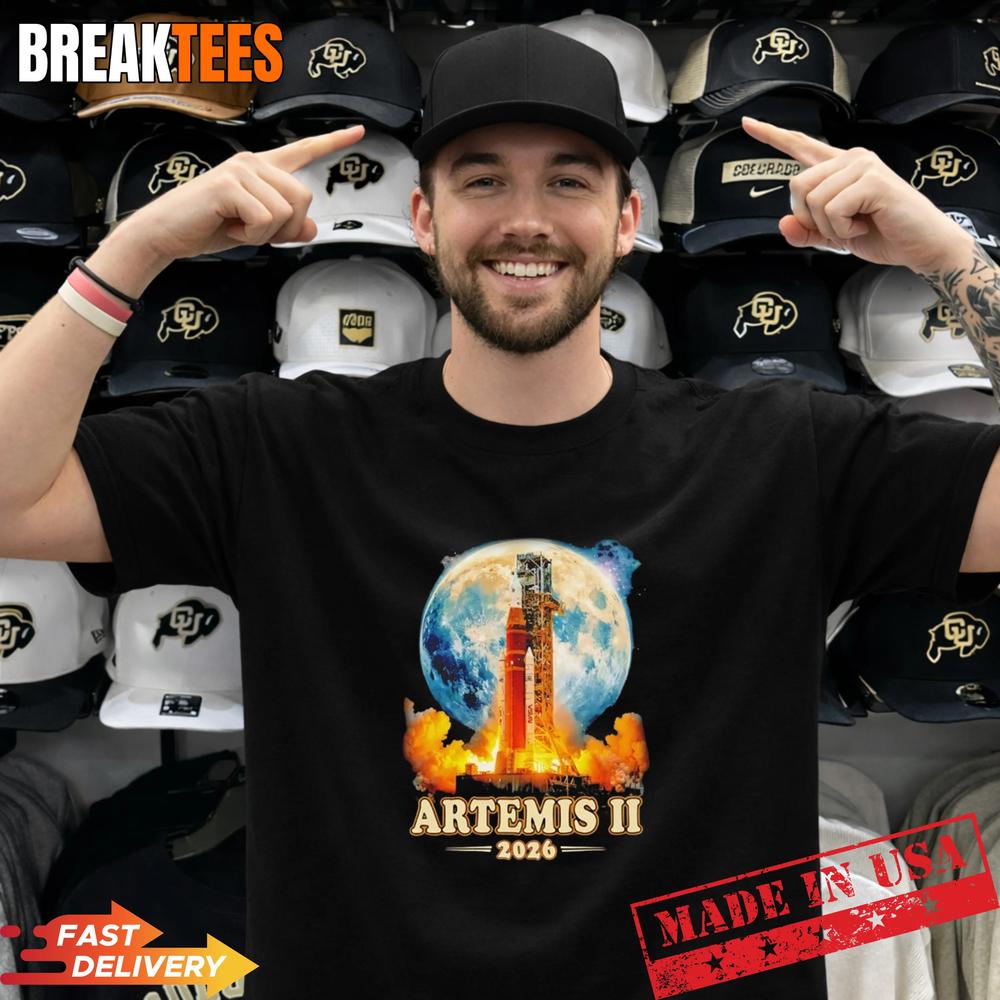 Rocket Artemis II Mission 2026 graphic - Adult & Kids T-Shirts, Sweatshirts & Hoodies apparel design preview 1