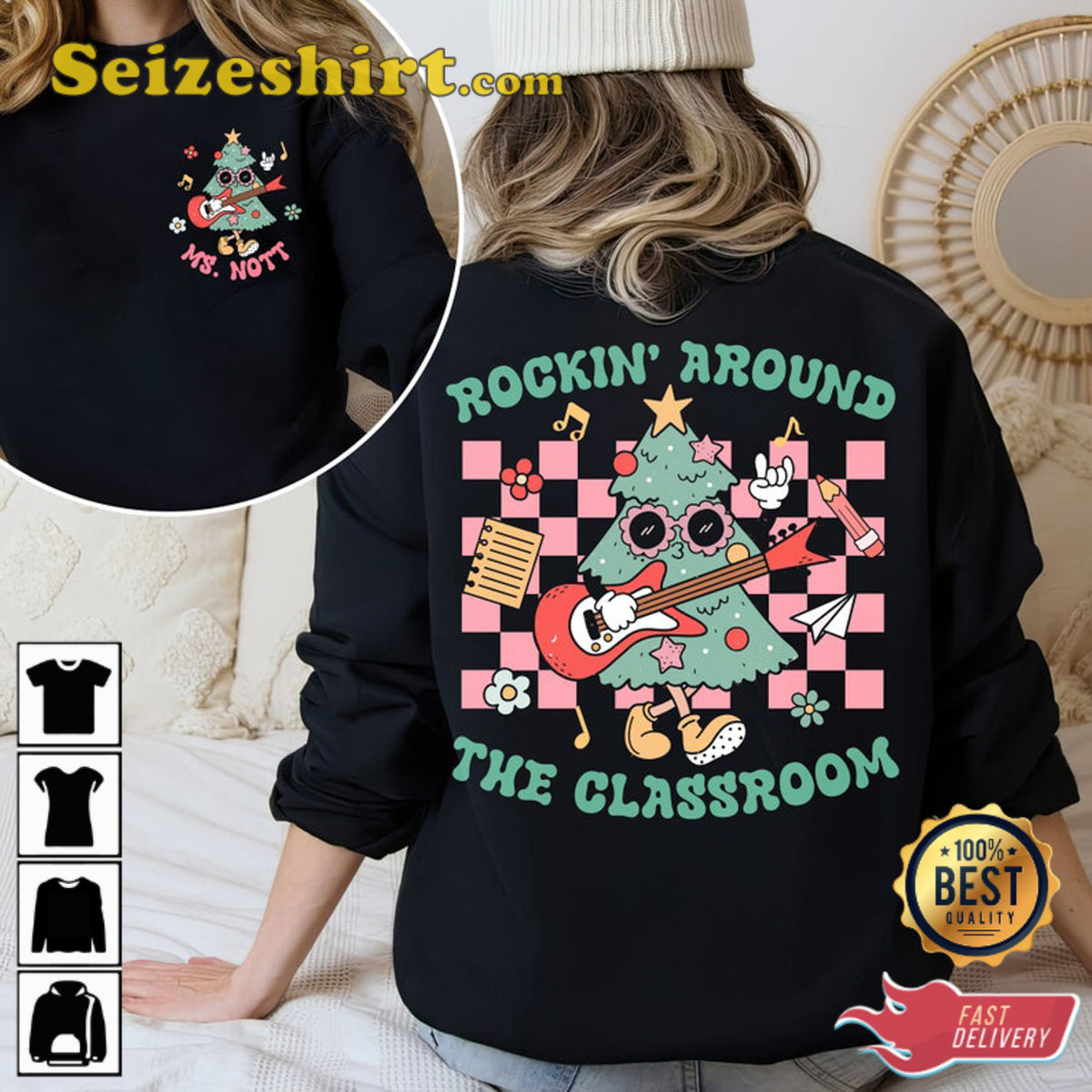 Rockin Around The Classroom, Teacher , Teacher Gifts Christmas Sweater - Holiday Gift product image