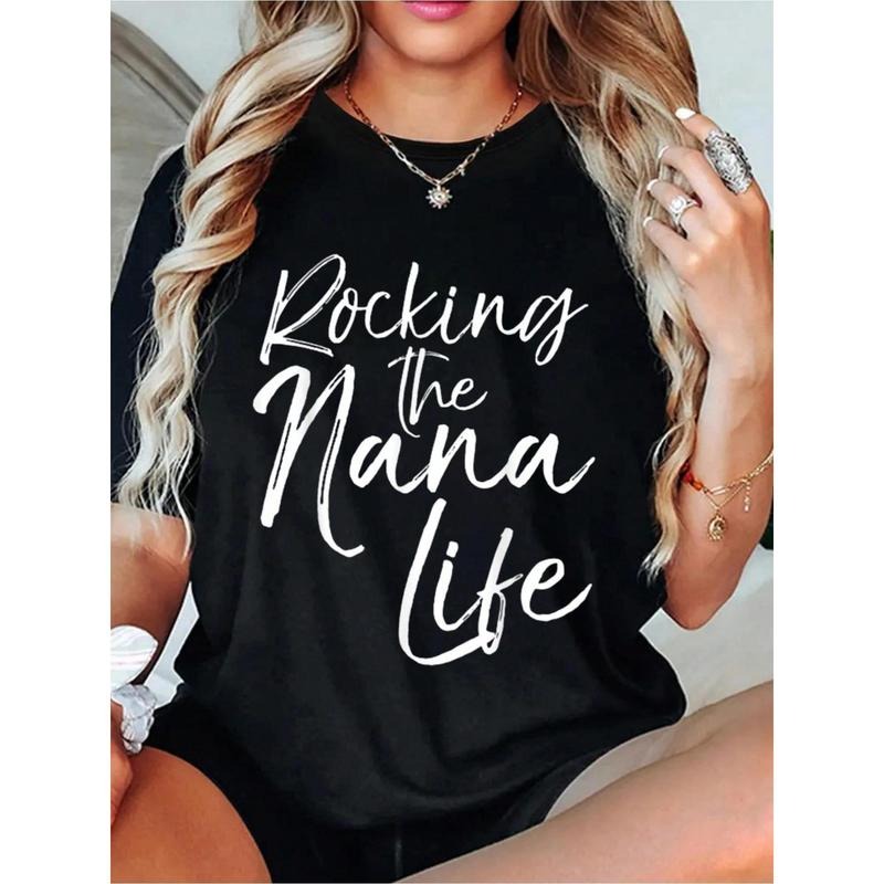 Rocking Nana Life" Casual Short Sleeve Round Neck Top - Adult & Kids T-Shirts, Sweatshirts & Hoodies apparel design preview 1