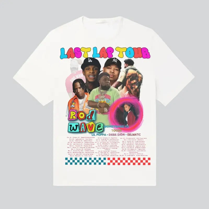 Rod Wave Last Lap Tour 2024 Rap Big Face Money Bagg - Adult & Kids T-Shirts, Sweatshirts & Hoodies apparel design preview 1