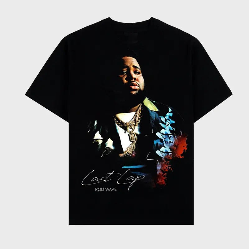 Rod Wave Last Lap Tour 2024 Rap Big Face Retro Top - Adult & Kids T-Shirts, Sweatshirts & Hoodies apparel design preview 1