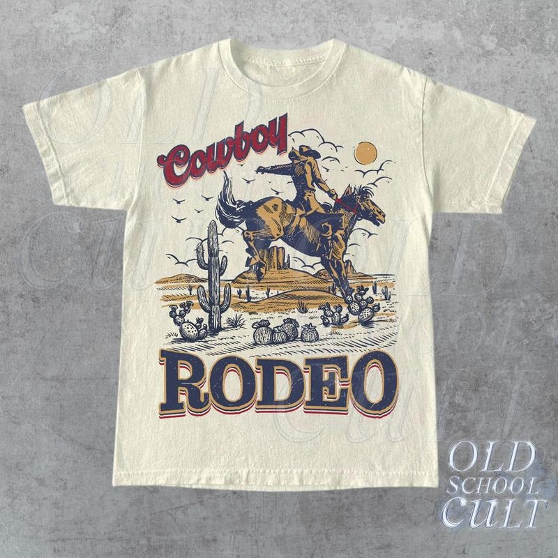Rodeo 90s Cowboy Vintage 2000s Western Retro Cool - Adult & Kids T-Shirts, Sweatshirts & Hoodies apparel design preview 1