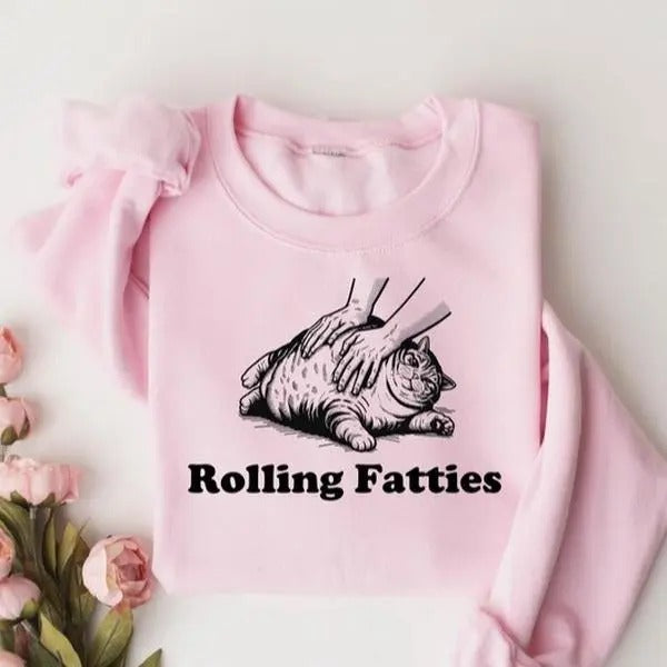 Rolling Fatties Cat Funny Lovers Unhinged Lover Cute - Adult & Kids T-Shirts, Sweatshirts & Hoodies apparel design preview 1