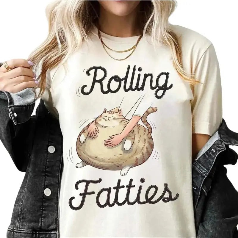 Rolling Fatties Cat Funny Lovers Unhinged Weed Lover - Adult & Kids T-Shirts, Sweatshirts & Hoodies apparel design preview 1