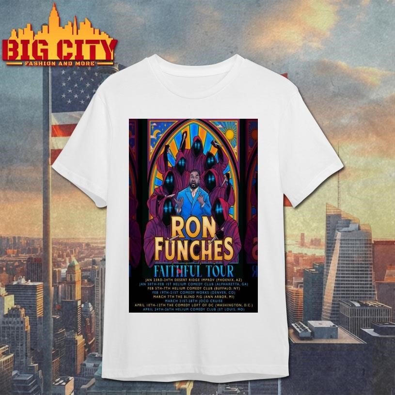 Ron Funches Faithful 2026 Shows Poster - Adult & Kids T-Shirts, Sweatshirts & Hoodies apparel design preview 1