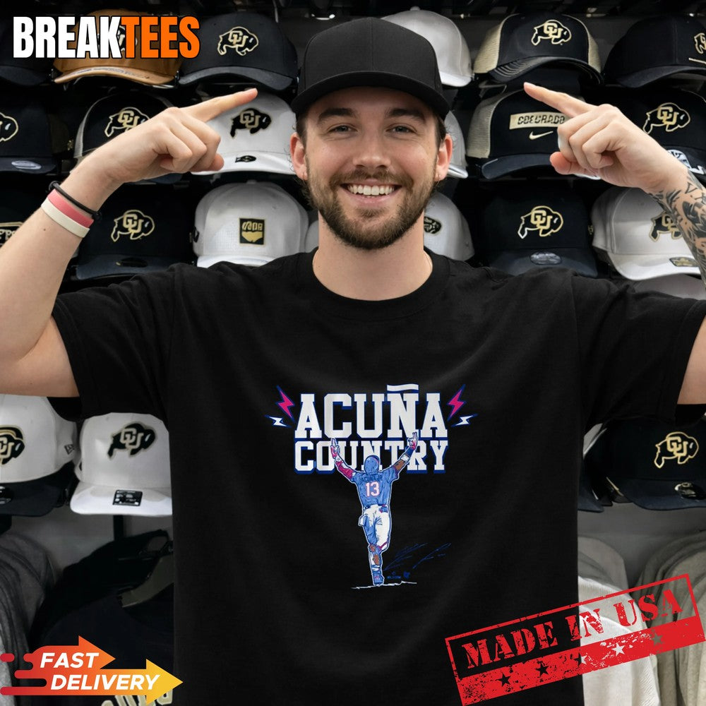 Ronald Acuna Jr Country Atlanta Baseball - Adult & Kids T-Shirts, Sweatshirts & Hoodies apparel design preview 1