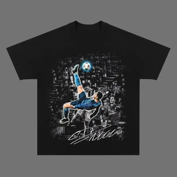 Ronaldo Kick Vintage Soccer Sport Menswear Womenswear - Adult & Kids T-Shirts, Sweatshirts & Hoodies apparel design preview 1