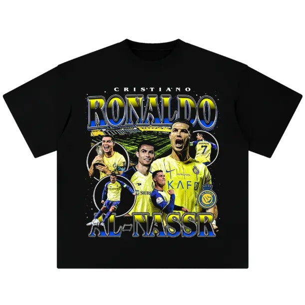 Ronaldo Nassr Vintage Soccer Sport Fan Cotton Comfort - Adult & Kids T-Shirts, Sweatshirts & Hoodies apparel design preview 1