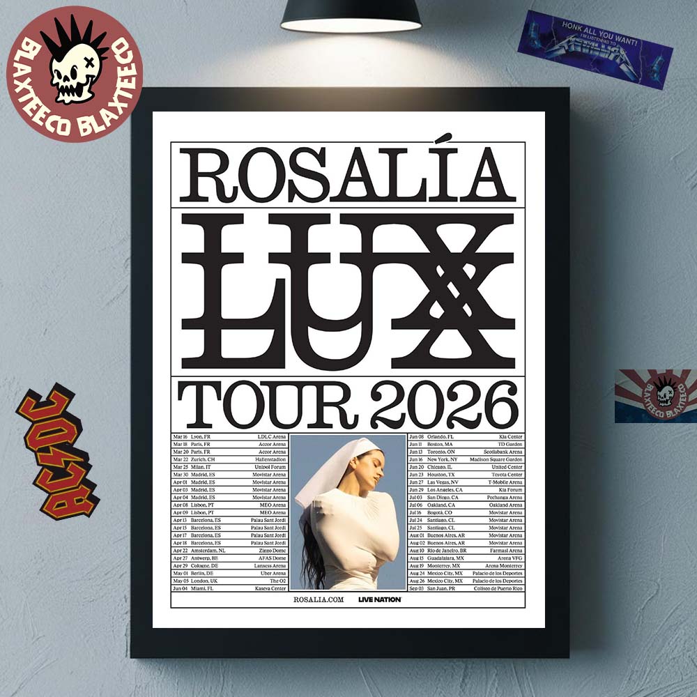 Rosalia LUX Tour 2026 Europe And UK North American - Adult & Kids T-Shirts, Sweatshirts & Hoodies apparel design preview 1