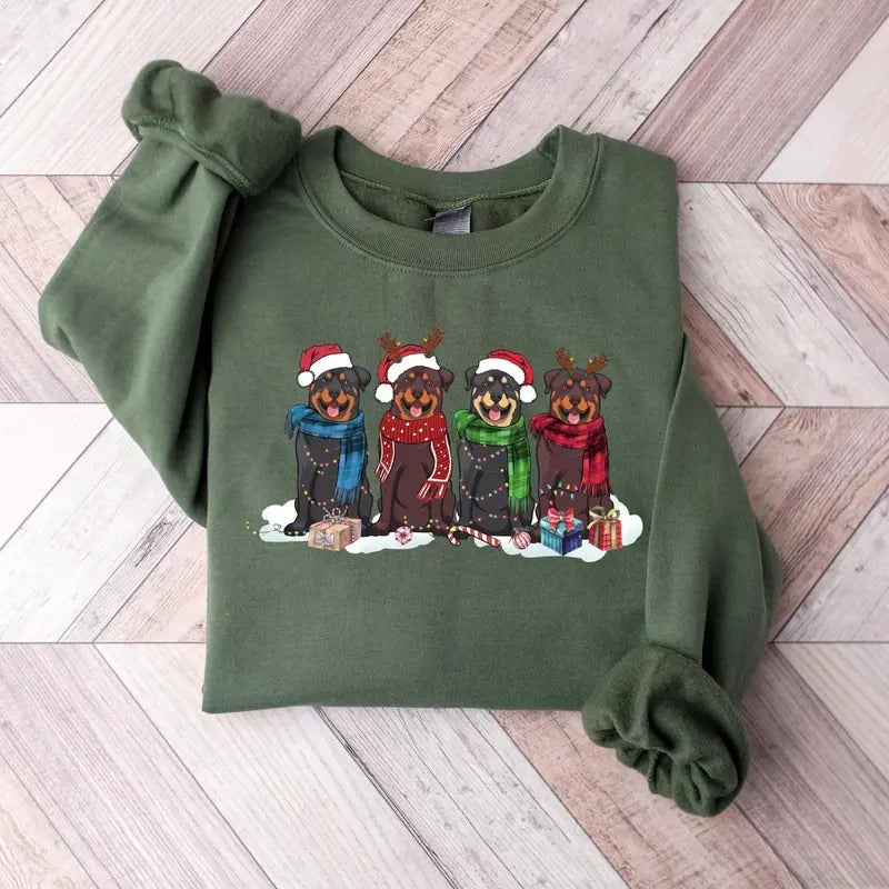 Rottweiler Dog Lover New Year Xmas - Adult & Kids T-Shirts, Sweatshirts & Hoodies apparel design preview 1