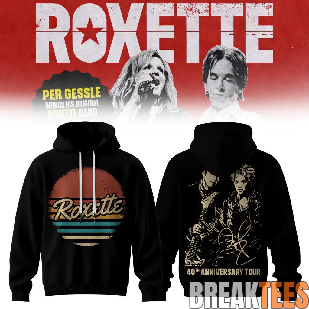 Roxette 40th Anniversary Tour 2026 Special - Adult & Kids T-Shirts, Sweatshirts & Hoodies apparel design preview 1
