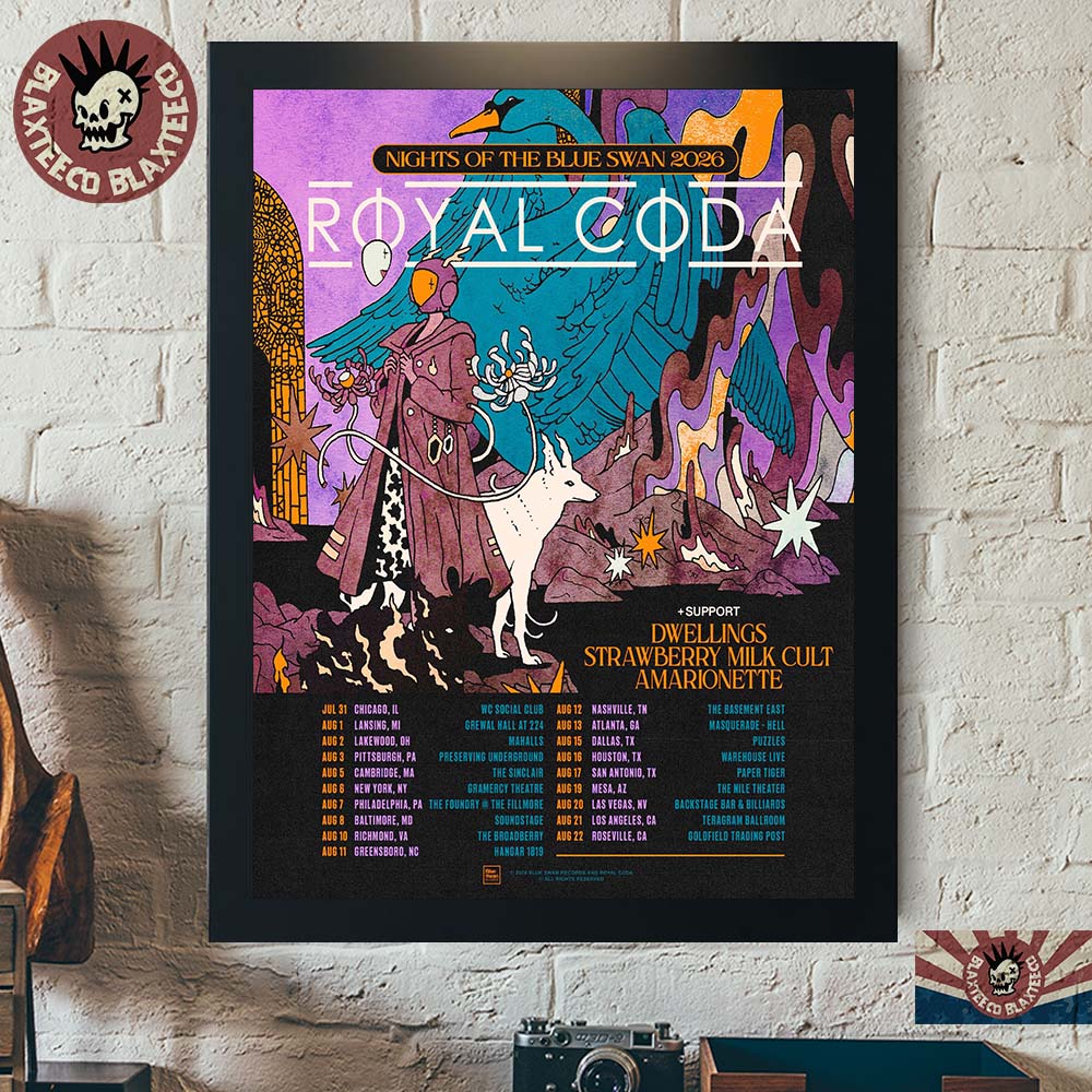 Royal Coda Nights Of The Blue Swan 2026 Tour North - Adult & Kids T-Shirts, Sweatshirts & Hoodies apparel design preview 1