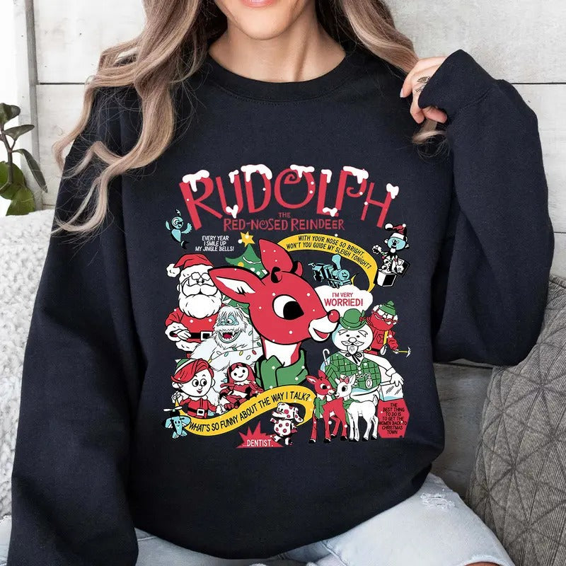 Rudolph Red Nose Reindeer Santa Movie - Adult & Kids T-Shirts, Sweatshirts & Hoodies apparel design preview 1