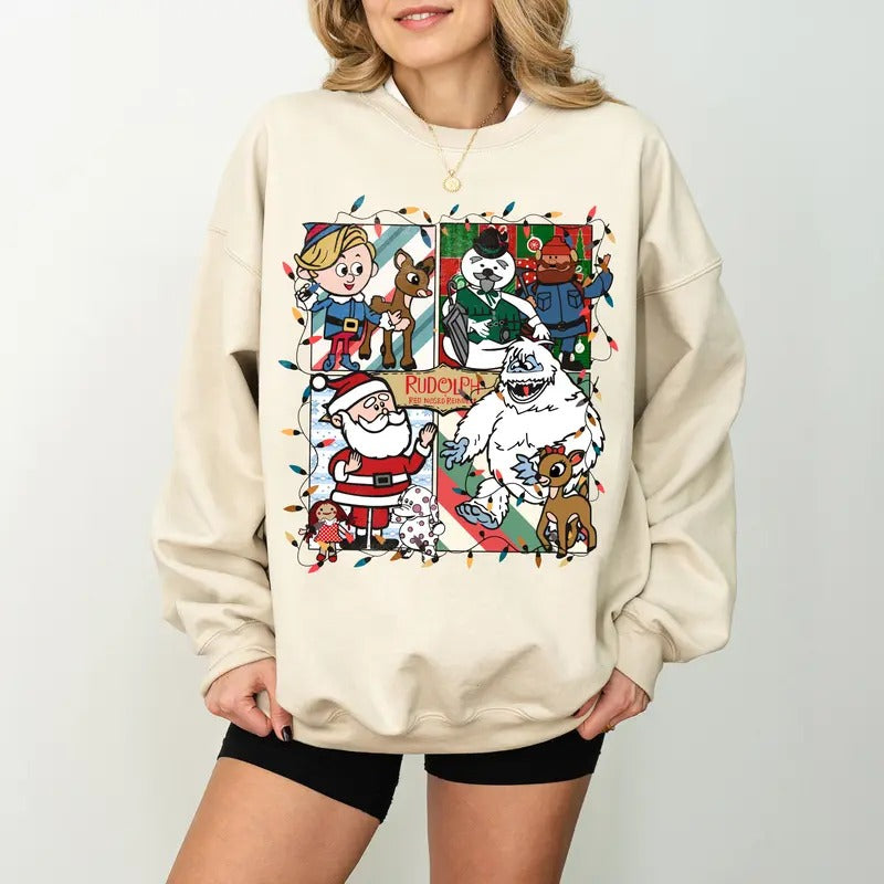 Rudolph Red Nosed Reindeer Xmas Family Party - Adult & Kids T-Shirts, Sweatshirts & Hoodies apparel design preview 1