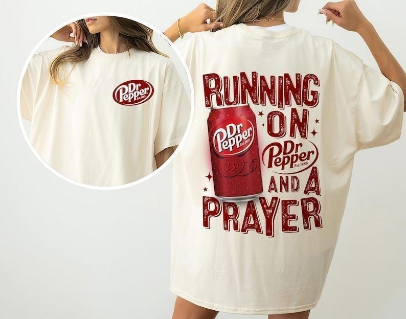 Running Prayer Dr Pepper Inspired Funny Humor - Adult & Kids T-Shirts, Sweatshirts & Hoodies apparel design preview 1