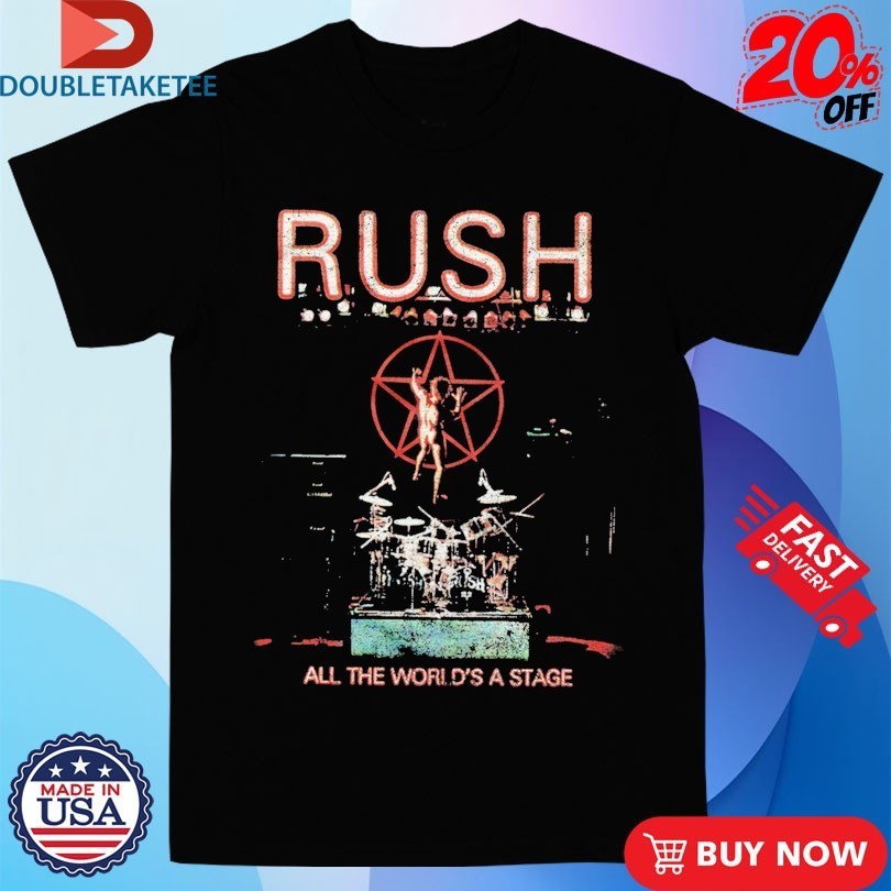 Rush All The World's A Stage Tour 1976 1977 - Adult & Kids T-Shirts, Sweatshirts & Hoodies apparel design preview 1