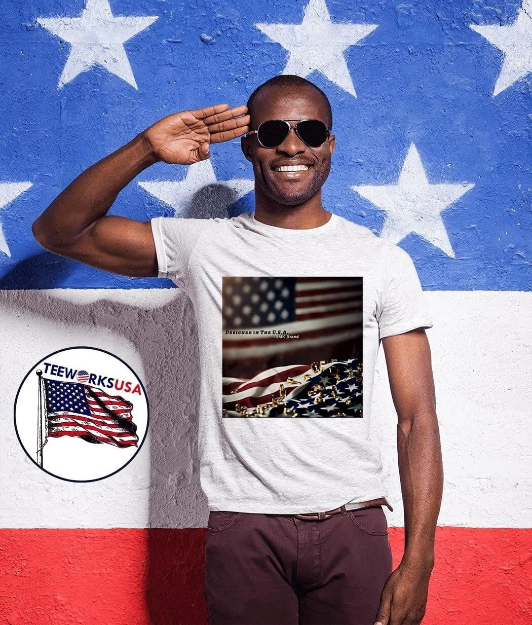 SMK Brand Designed in the USA Flag - Adult & Kids T-Shirts, Sweatshirts & Hoodies apparel design preview 1