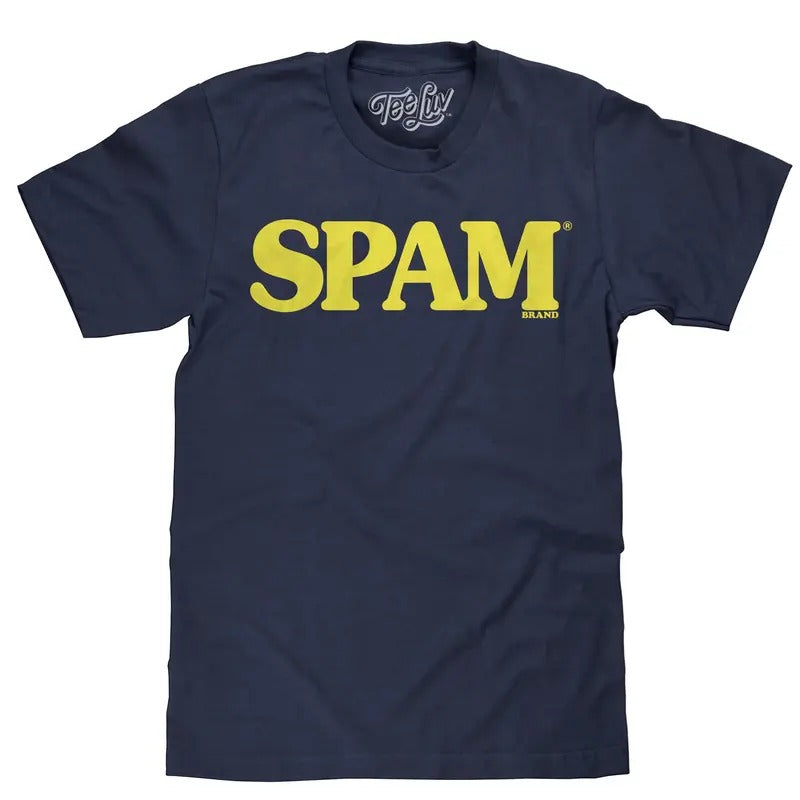 SPAM Logo Navy - Adult & Kids T-Shirts, Sweatshirts & Hoodies apparel design preview 1