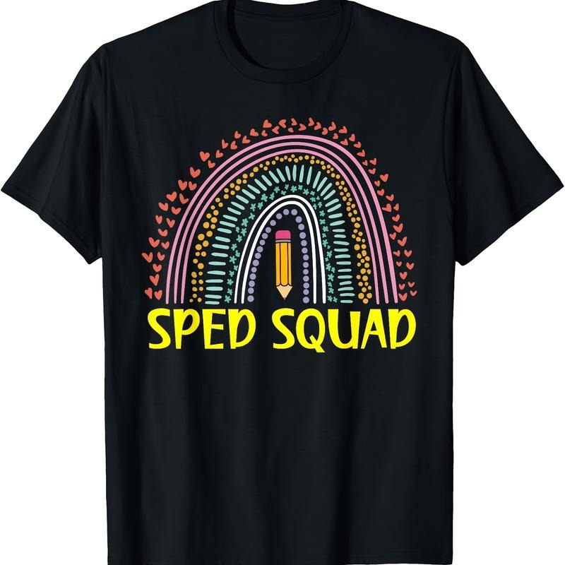 SPED Squad Cartoon Print Cotton Teachers Short Sleeve - Adult & Kids T-Shirts, Sweatshirts & Hoodies apparel design preview 1