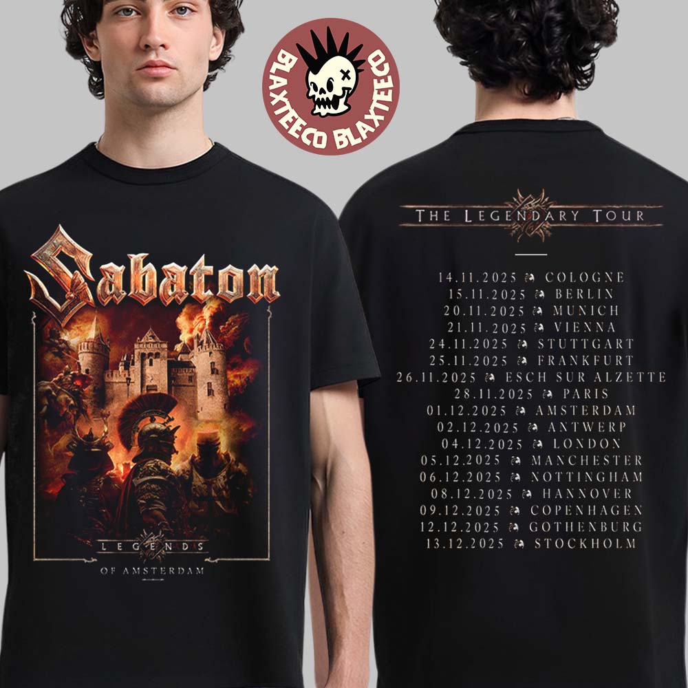 Sabaton Legendary Tour Europe 2025 Legends Of - Adult & Kids T-Shirts, Sweatshirts & Hoodies apparel design preview 1