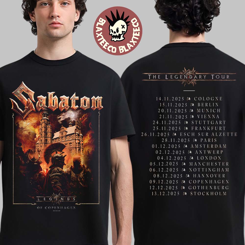 Sabaton Legendary Tour Europe 2025 Legends Of - Adult & Kids T-Shirts, Sweatshirts & Hoodies apparel design preview 1