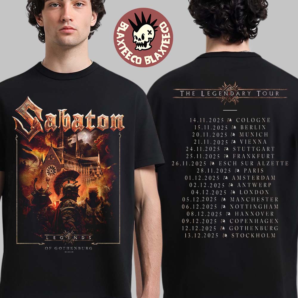 Sabaton Legendary Tour Europe 2025 Legends Of - Adult & Kids T-Shirts, Sweatshirts & Hoodies apparel design preview 1