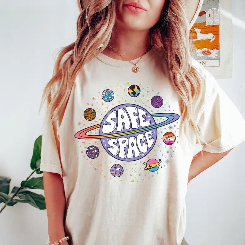 Safe Space LGBTQ Friendly Pride Proud Ally Month - Adult & Kids T-Shirts, Sweatshirts & Hoodies apparel design preview 1