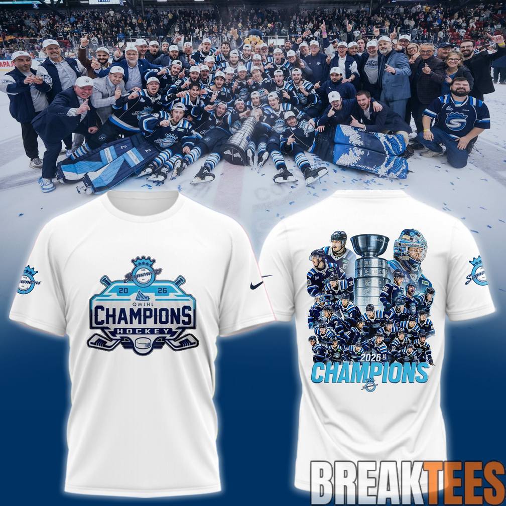 Saguenens de Chicoutimi 2026 QMJHL Champions White - Adult & Kids T-Shirts, Sweatshirts & Hoodies apparel design preview 1